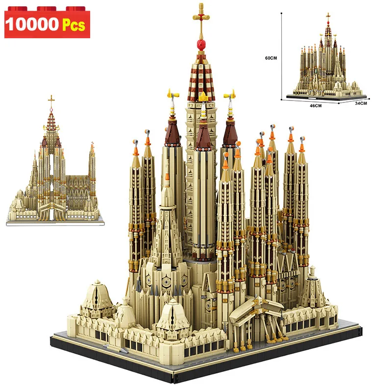 10000Pcs City Streetscape Architecture Sagrada Familia Building Blocks MOC Classic Model Bricks for Adults Children Toys Gifts