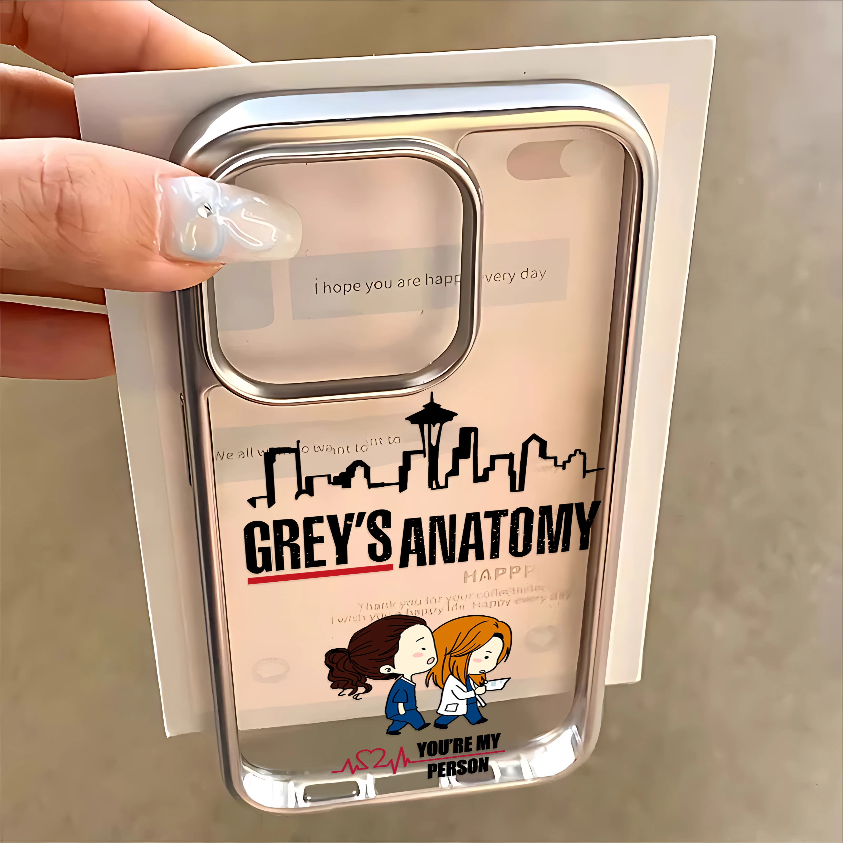 Funda de teléfono Grises calientes Anatomys You Are My Person para IPhone 17 16e 16 15 14 13 12 11 Air Pro Max X 8 Plus, funda trasera transparente de lujo