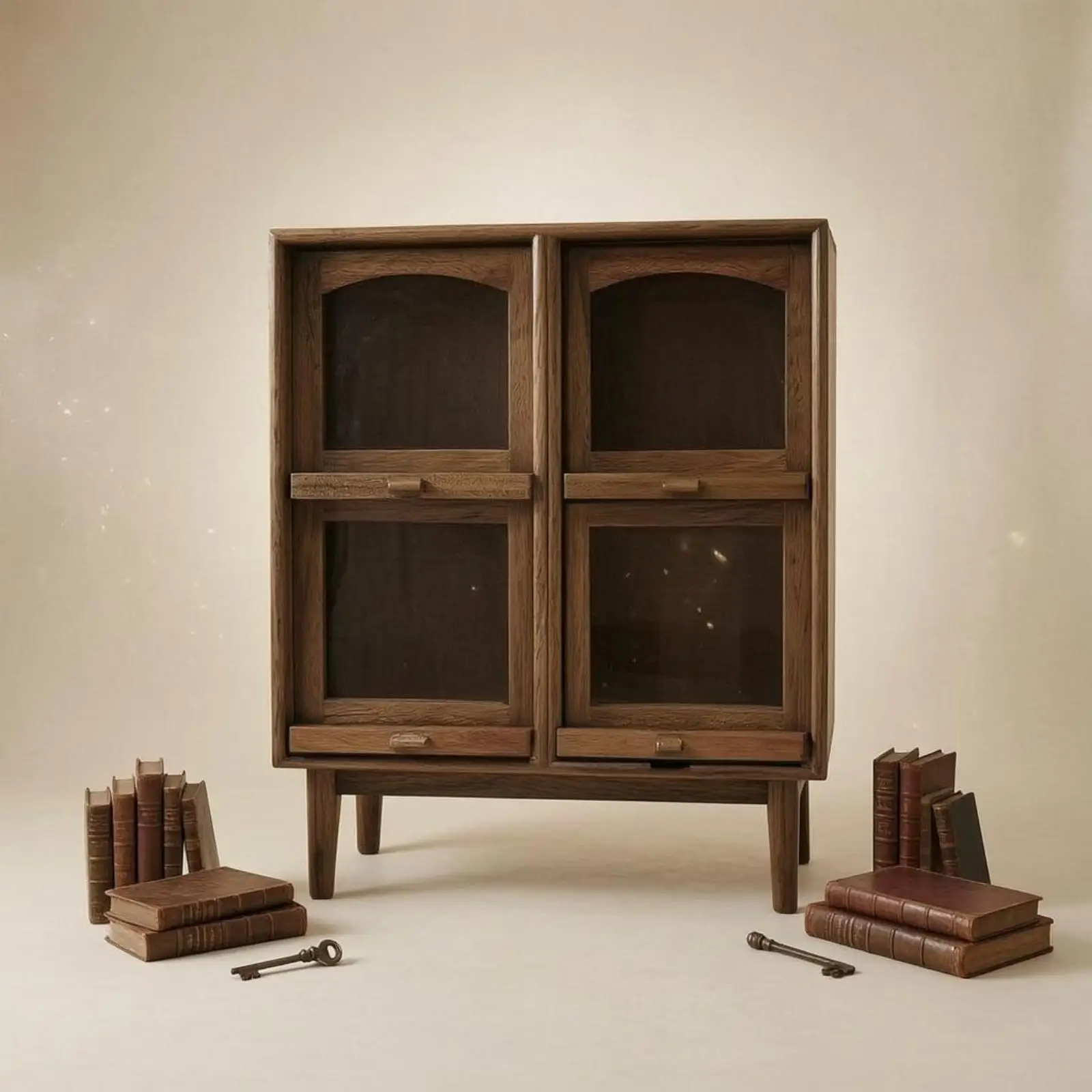 Dollhouse Storage Cabinet Arched Openings 1:12 Scale Miniature Cupboard 4