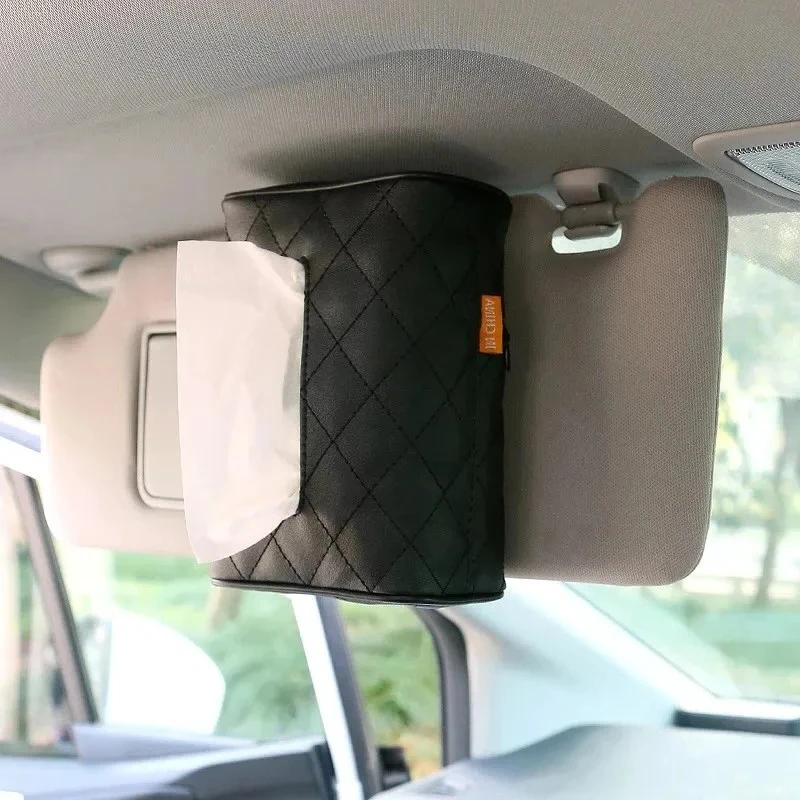 

Износостойкая коробка для салфеток на спинку автомобильного сиденья, 2 шт. — клетчатая кожа, солнцезащитный козырек, ремешок с пряжкой, простая установка, коробка для салфеток для автомобиля