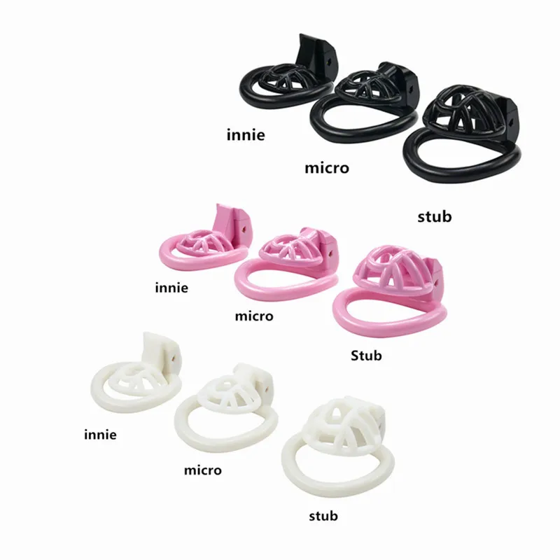 Super Small Penis Ring Sissy Chastity Cage,Locked In Lust dispositivo di castità maschile con 4 anelli di Base