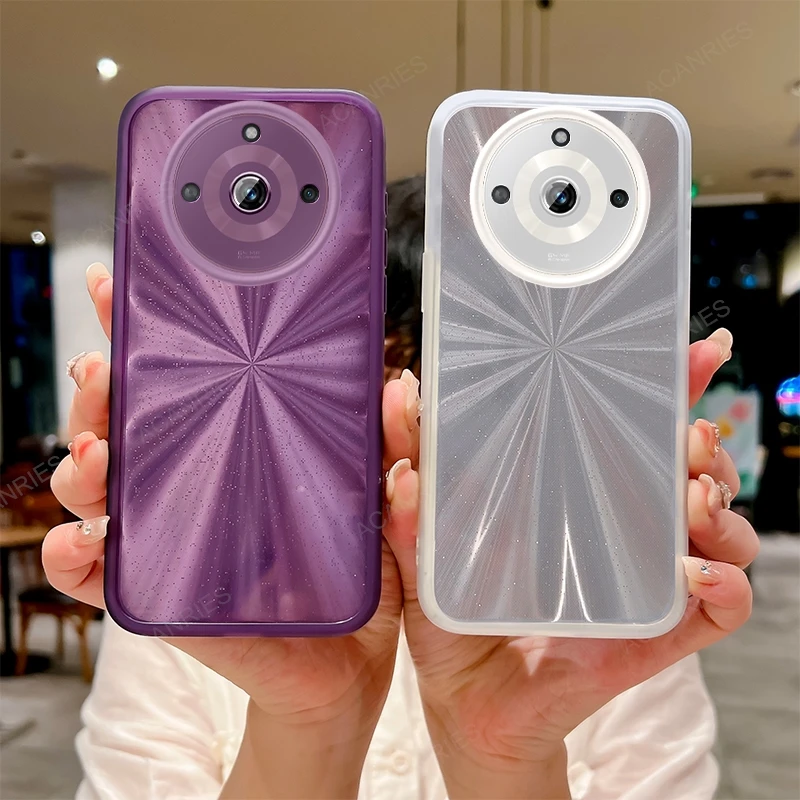 C 55 53 35 Glitter Gradient Silicone Case For Oppo Realme 11 Pro Plus + 12 Pro+ 5G C55 C53 C35 Lens Protector 11pro 12pro+ Cover