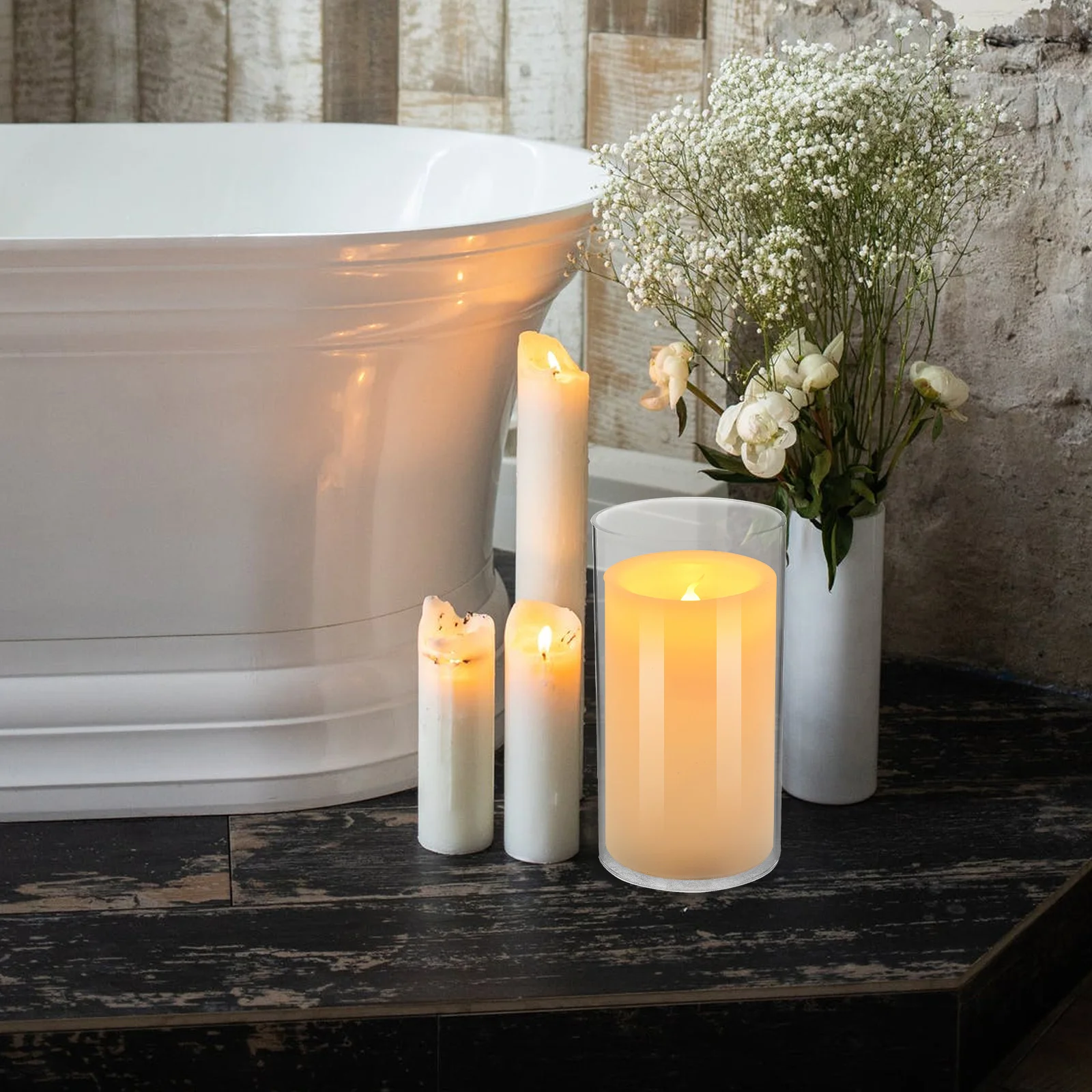 

2Pcs Transparent Glass Cloche Desktop Cover Elegant Decoration for Living Room Bedroom Office Glass Dome