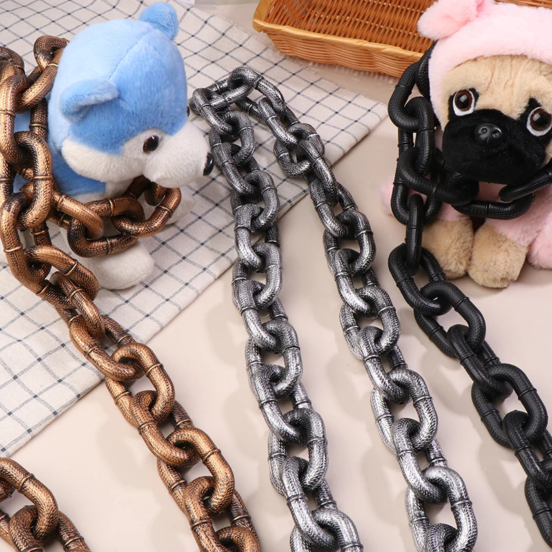 C 1.5m Funny Plastic Simulation Chain Dog Pet Leash Pet Tractions Rope Halloween Props Pet Supplies Leash