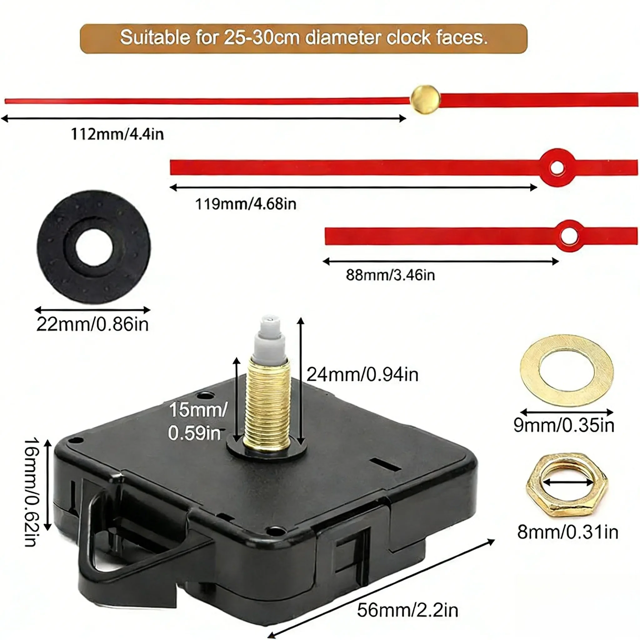 Silent Mechanism Quartz Movement Silent Operation Noiseless Experience DIY Customization Unique Home Decor Clock Set