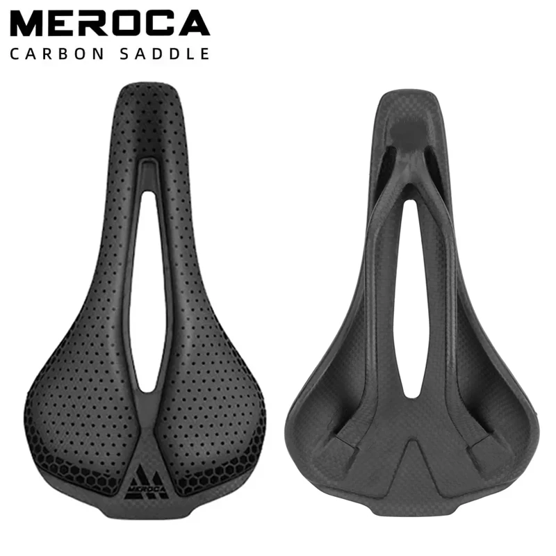

MEROCA Carbon Fiber Seat Cushion3D Printed Ultra-Light Hollow Breathable Riding Saddle Bike Saddle Bicycle Accessorie