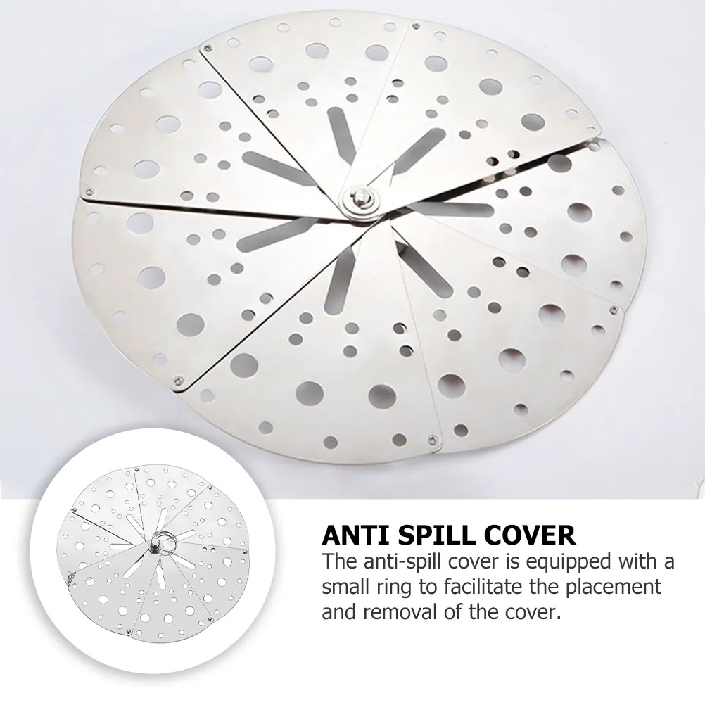 

1pc Anti-Spill Lid Stainless Steel Adjustable 12-22Cm Overflow Stopper Cover For Pot Strainer Lid Household Kitchen