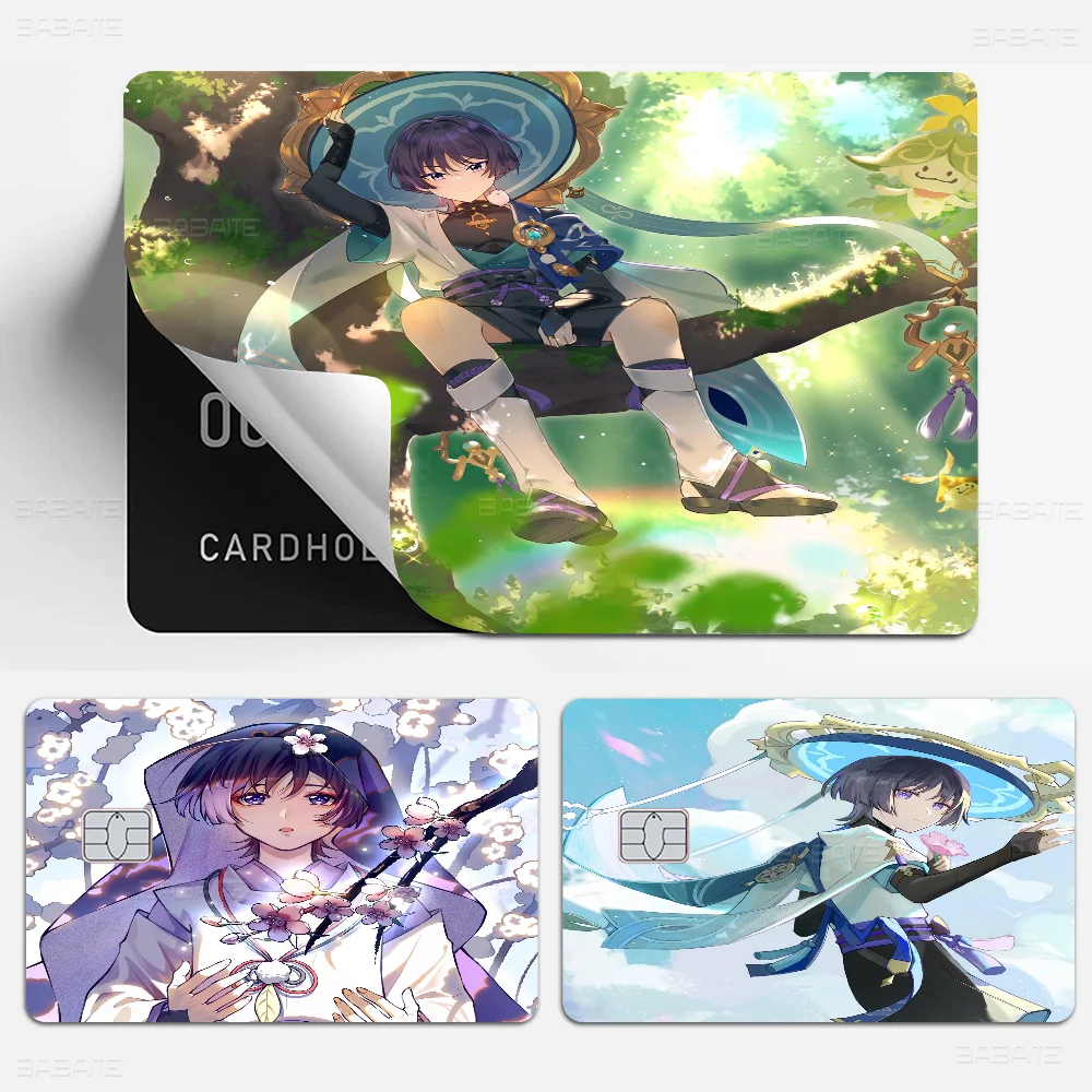 Wanderer Genshin Impact Various Anime Bank Credit Cards Bus Pass Stickers Cool Decoration Waterproof Stickers Collection