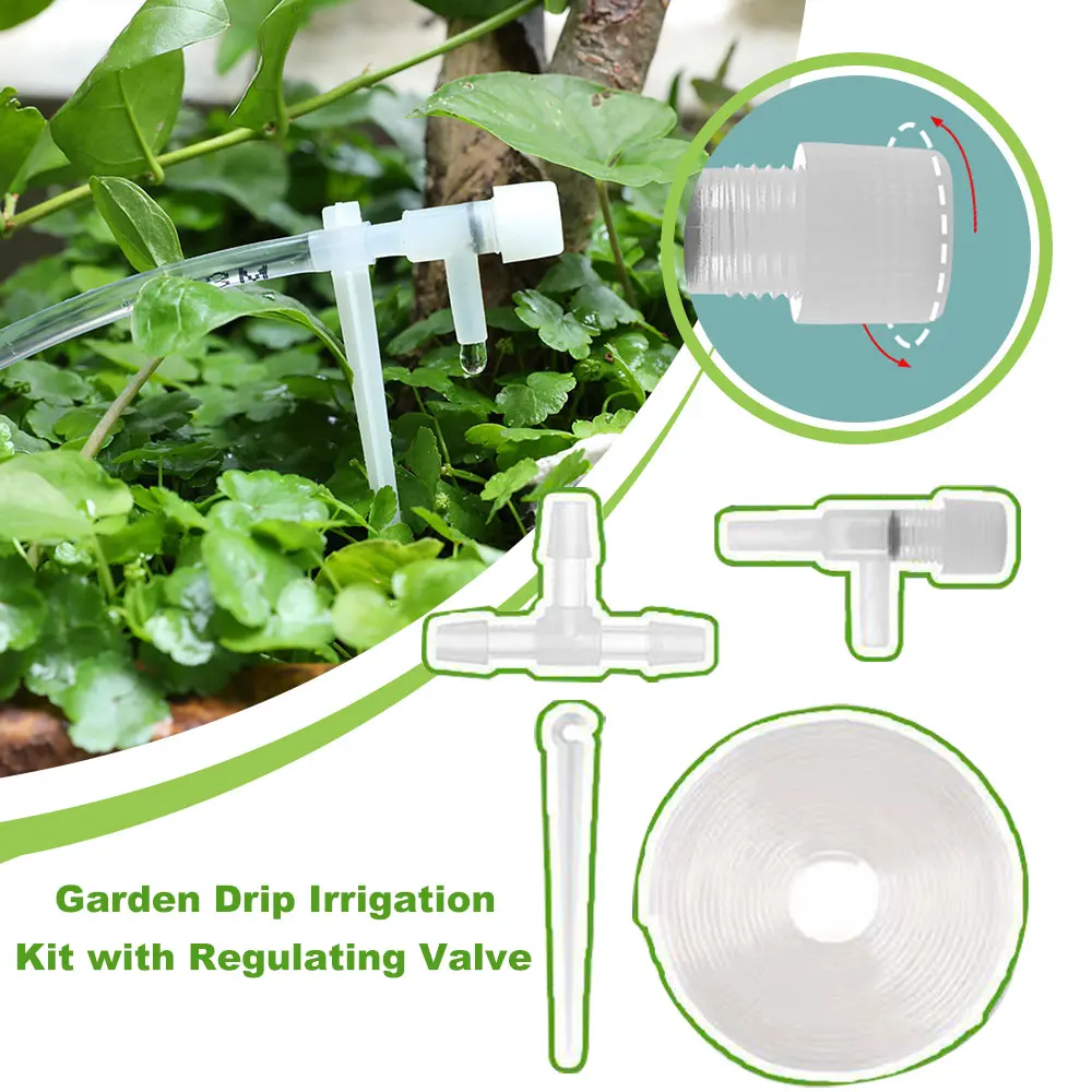 Garden Drip Irrigation Kit with Regulating valve Automatic watering set with adjustable timing drip irrigation device