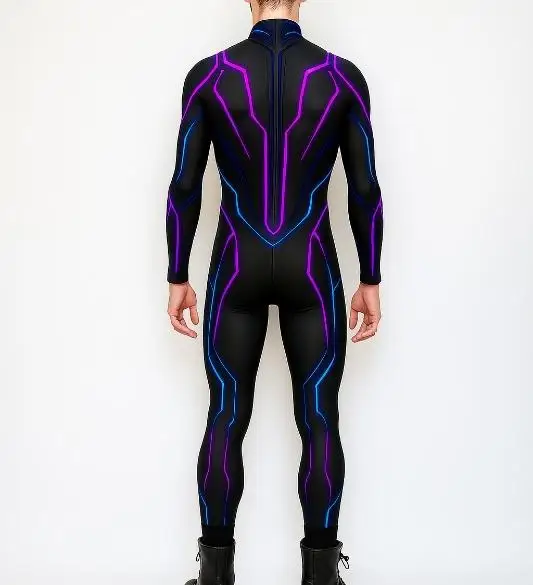 Herren Rüstungs-Muskelanzug, Karneval, Mechanischer Bodysuit, Halloween-Party, Bühnenauftritt, Cosplay-Kostüm, Strumpfhose – Detail 7