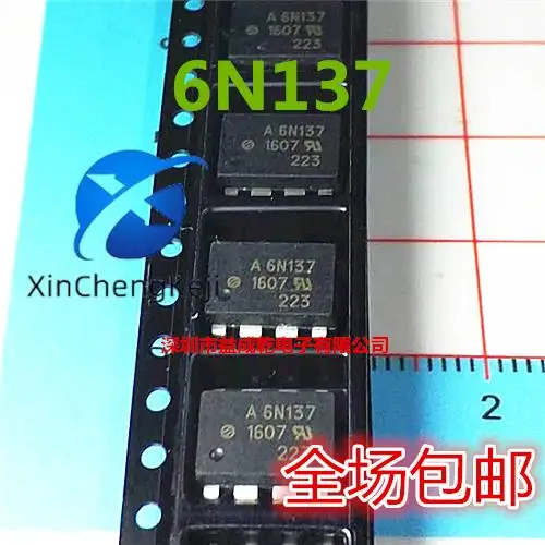 30pcs original new HCPL-6N137 A6N137 optocoupler SOP-8 high-speed isolation optocoupler chip