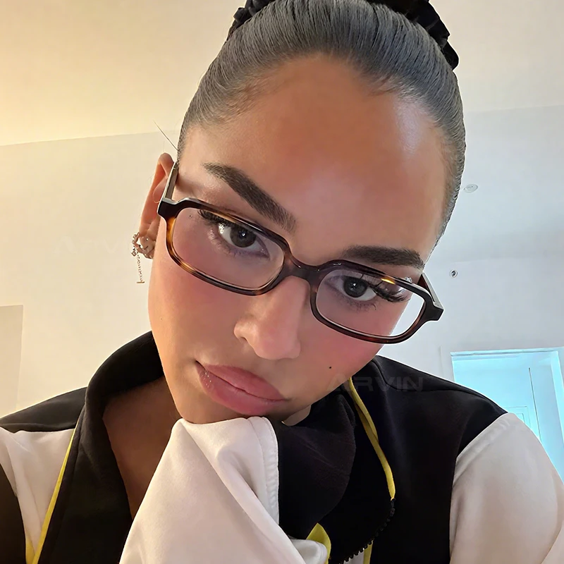 Finished Ladies Myopia Glasses Fashion Retro Small Rectangular Frame Computer Eyeglass Optical Prescription Hyperopia 0+4.0