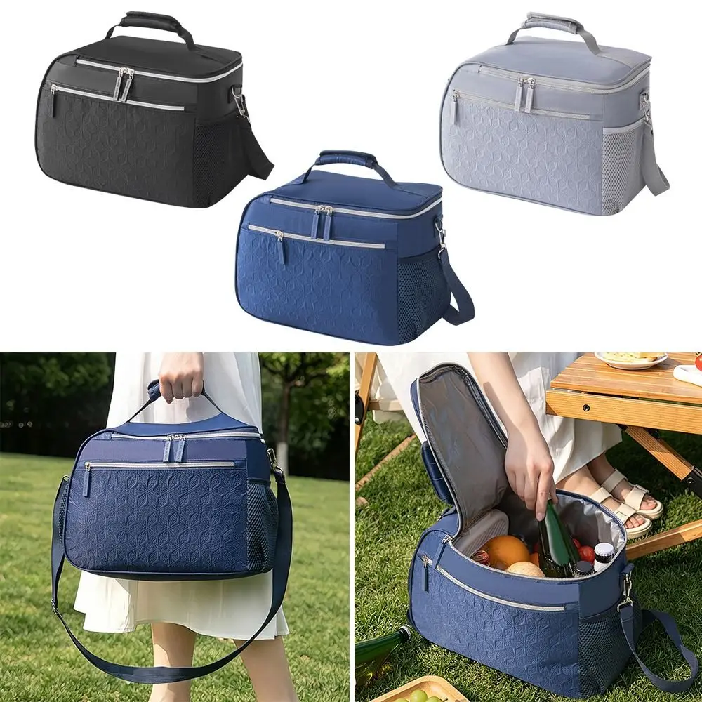 Reusable 14L Insulated Lunch Bag Leakproof Waterproof Liner Lunch Box Large Capacity Thickened Cooler Bag for Outings