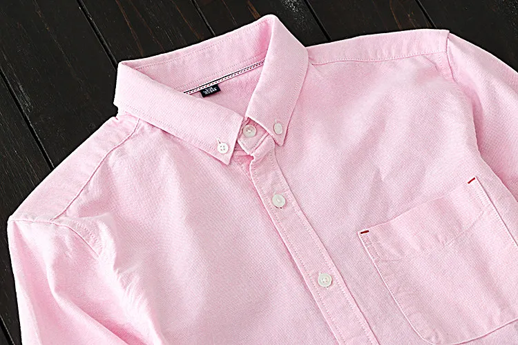Oxford spinning shirt, label-cut long-sleeved men's cotton solid-color bottomed shirt, large-size shirt.