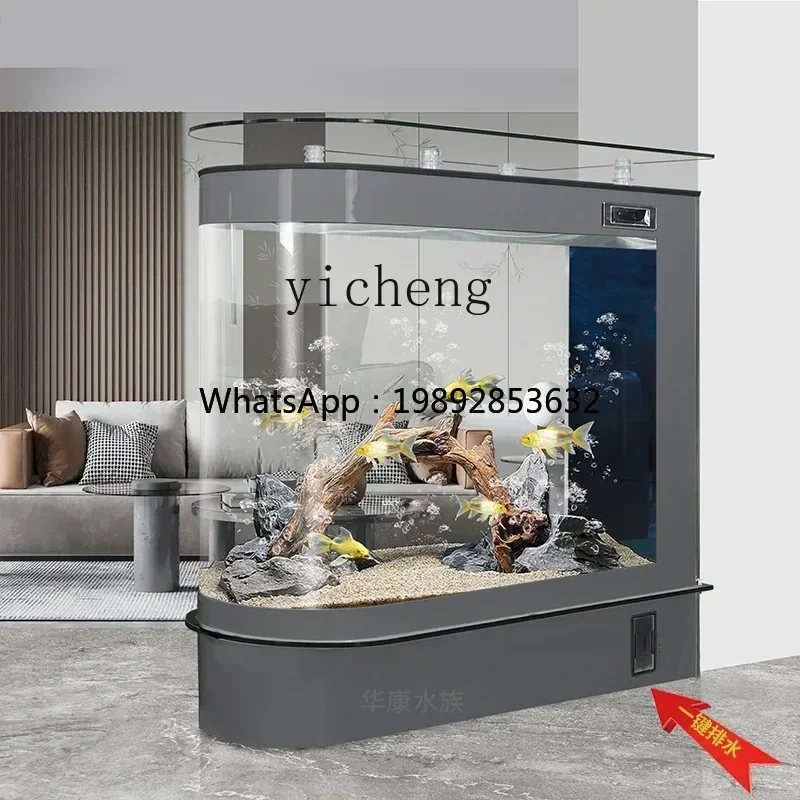 DDZK light luxury fish tank living room small floor-to-ceiling household large screen partition entrance free of water change