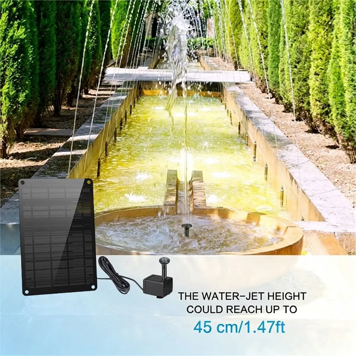 9W Solar Panel Powered Water Feature Pump Solar Fountain Pond Pump Kit Solar Water Pump for Garden Pool Pond Fountain