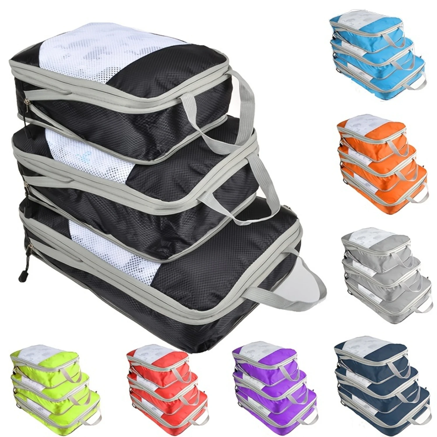 3pcs Set Portable Clothes Bag with Top Handle - Luggage Packing Bag