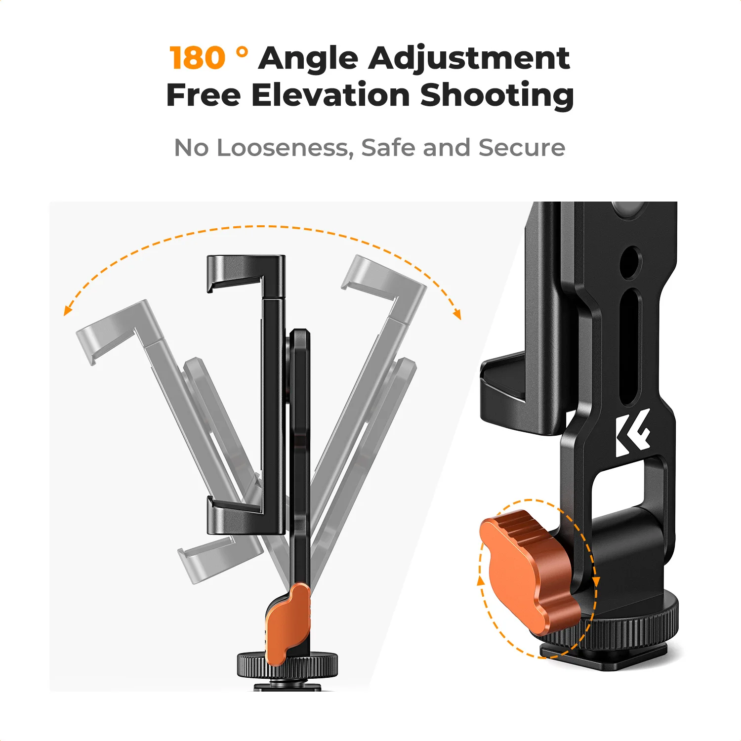 K&F CONCEPT Metal Phone Tripod Mount Universal Smartphone Stand 2 Cold Shoe Mount Adjustable Cellphone Holder for Huawei iPhone