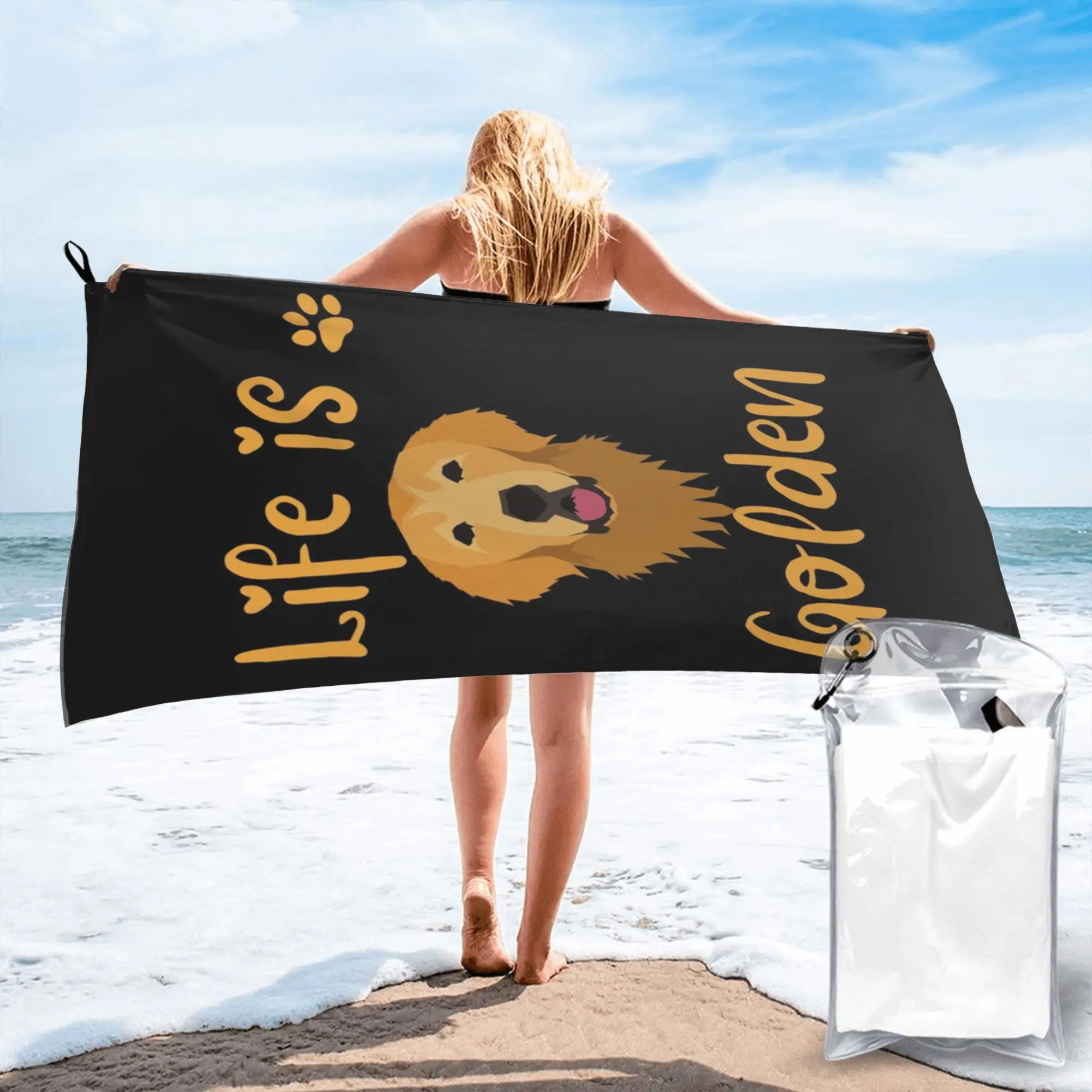 GOLDEN RETRIEVER quote Beach Towel Soft Microfiber Quick Dry Absorbent Quick Towels For Swimming
