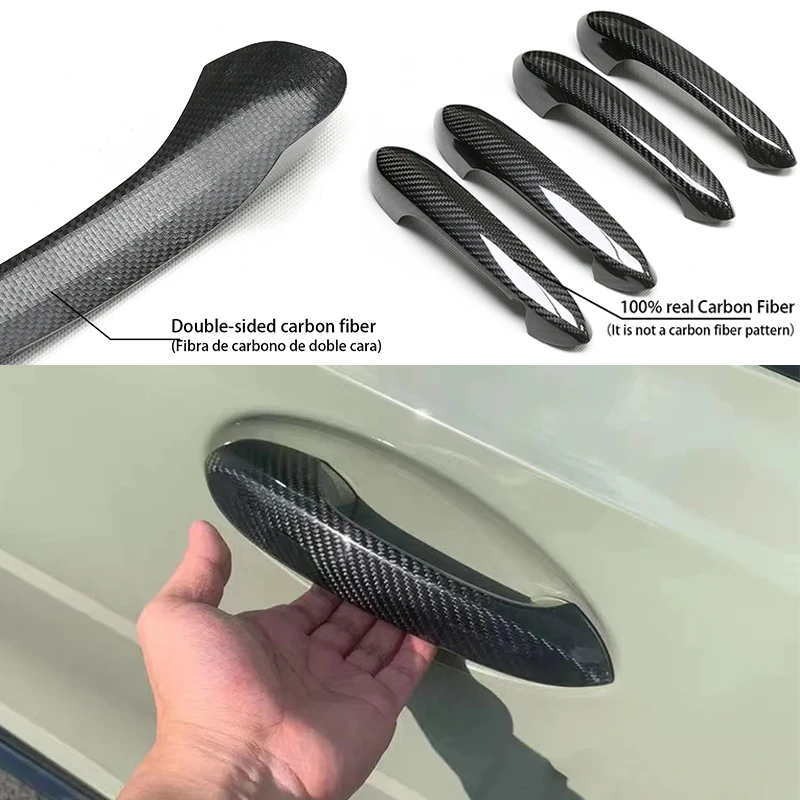 For BMW 3 5 Series G20 G22 G30 G31 G38 G32 G11 G12 G14 G15 G16 M5 F90 Real Carbon Fiber Car Exterior Doorknob Holder Caps Add On