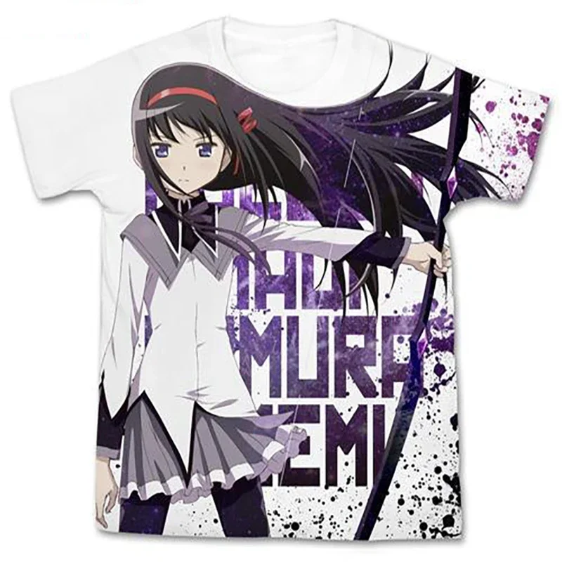 Camisetas con estampado 3D de Anime Puella Magi Madoka Magica para hombres y mujeres, camiseta de manga corta de gran tamaño a la moda, camisetas