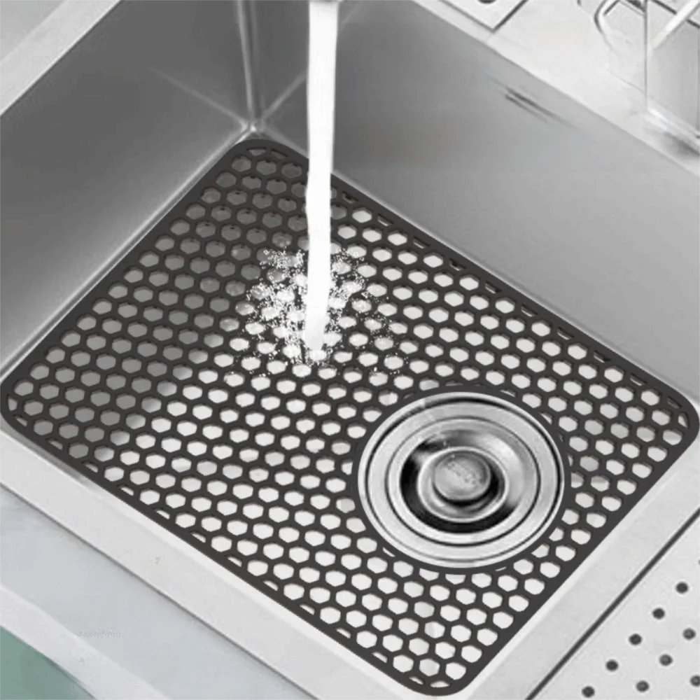 

Household Heat Insulation Kitchen Sink Mat Silicone Hollow Drain Pad Foldbale Mildew Proof Dishes Drying Mat Tableware