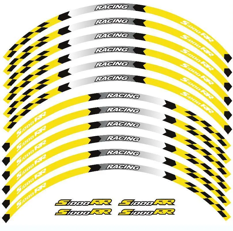 

17inch Wheels Hub Stickers Motorcycle Accessories Reflective Decals Stripes For 2009-2022 BMW S 1000RR