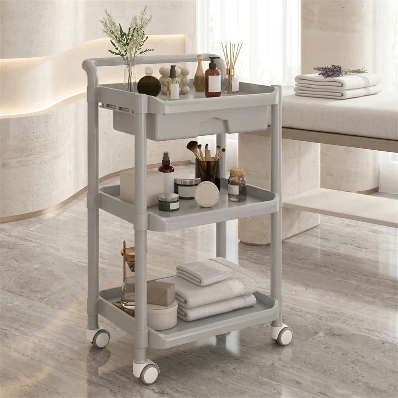 & Professional Rolling Utility Cart Mobile Salon Equipment Storage for Barber Shop Beauty SPA Furniture Multi-Tier Salon Trolley