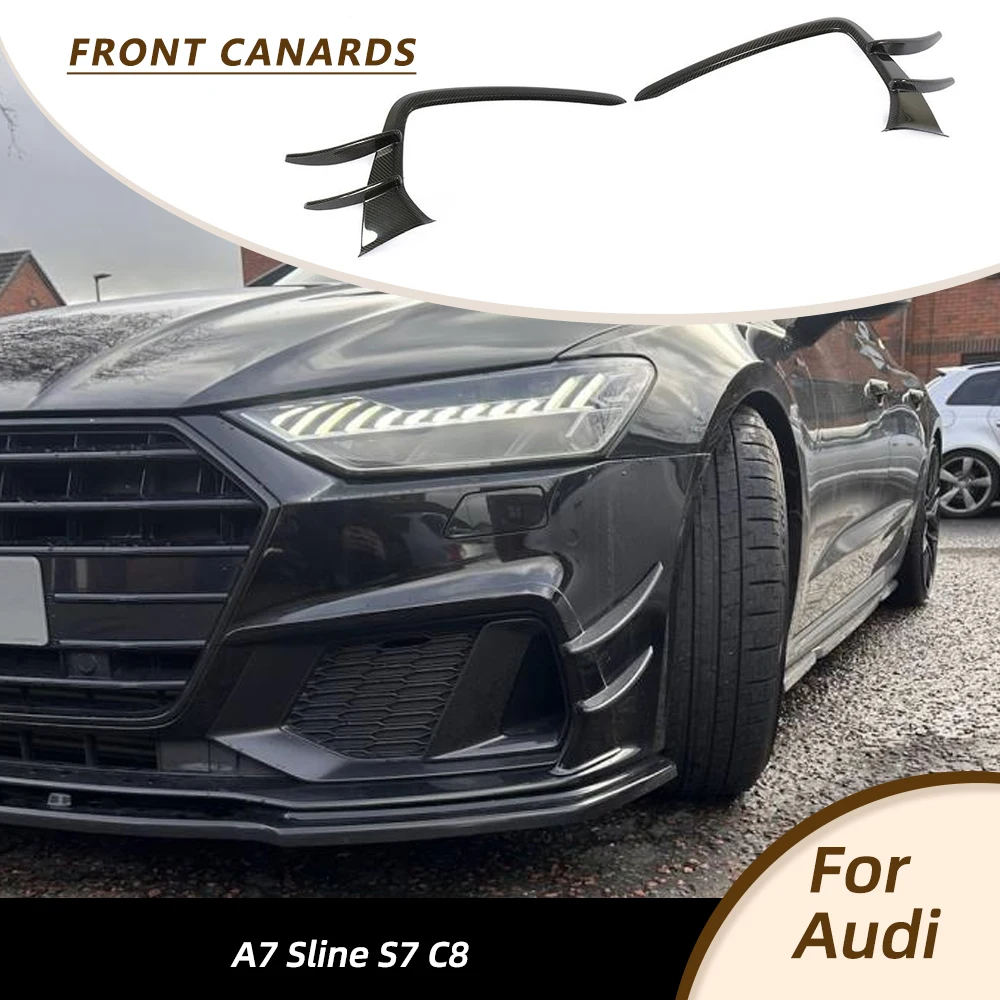 Car Front Bumper Splitters Canards For Audi A7 Sline S7 C8 2019 2020 Car Front Bumper Splitters Racing Body Kits Carbon Fiber