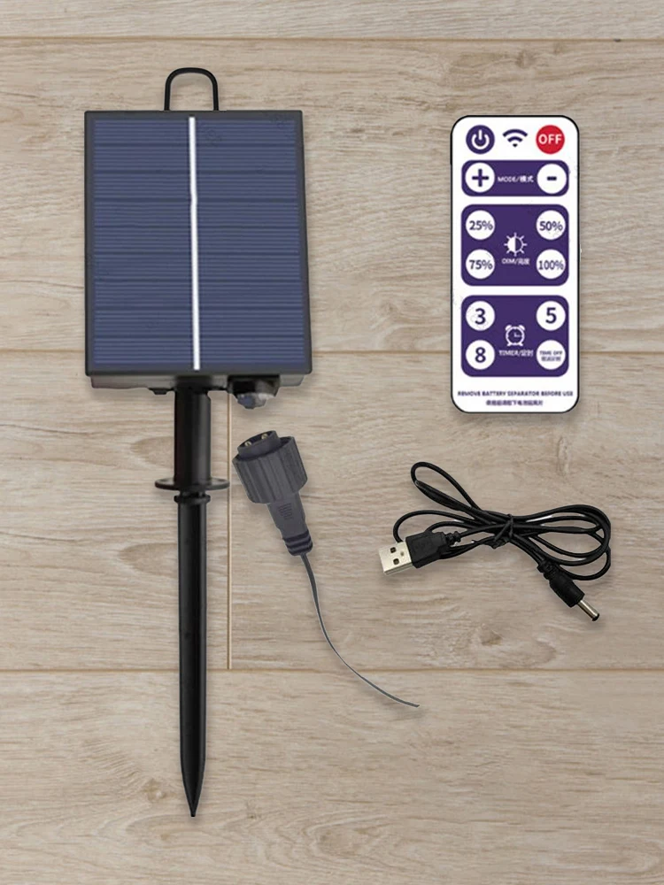 Contrôleur de panneau solaire 3.7V 1200mAh, boîte de commande de chaîne de lumière LED avec télécommande pour bande de chaîne LED 3.7V, charge cc