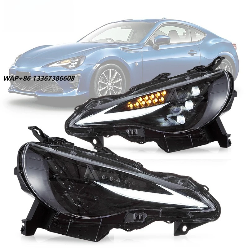 VLAND Manufacturer Assembly Full LED Headlights 2012-UP Scion FR-S Sequential Car Headlights for FT86 GT86 BRZ Front Lamp