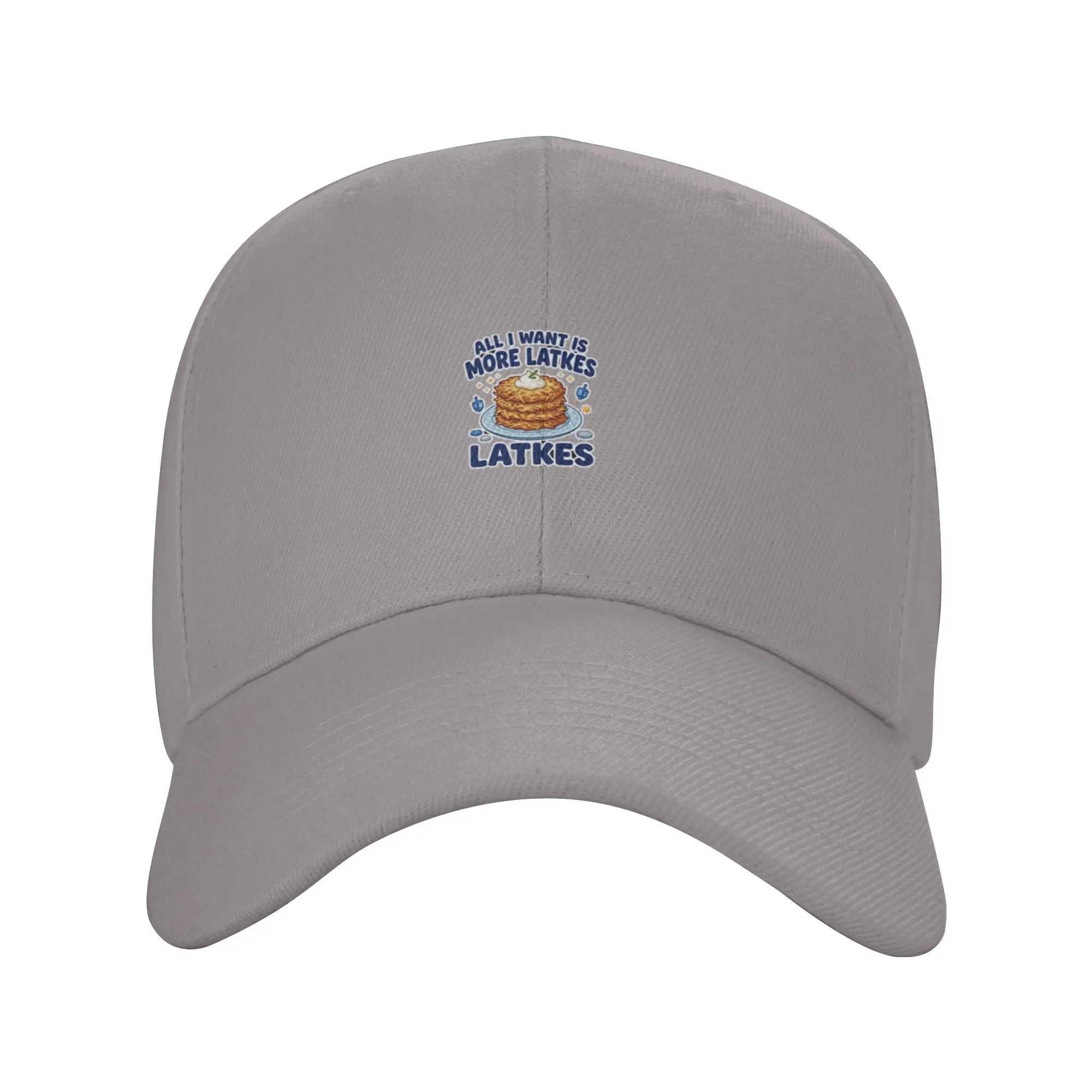 All I Want Is More Latkes Hanukkah Jewish Food Trendy Baseball Cap Gym Training Inner Sweatband Snapback Cap