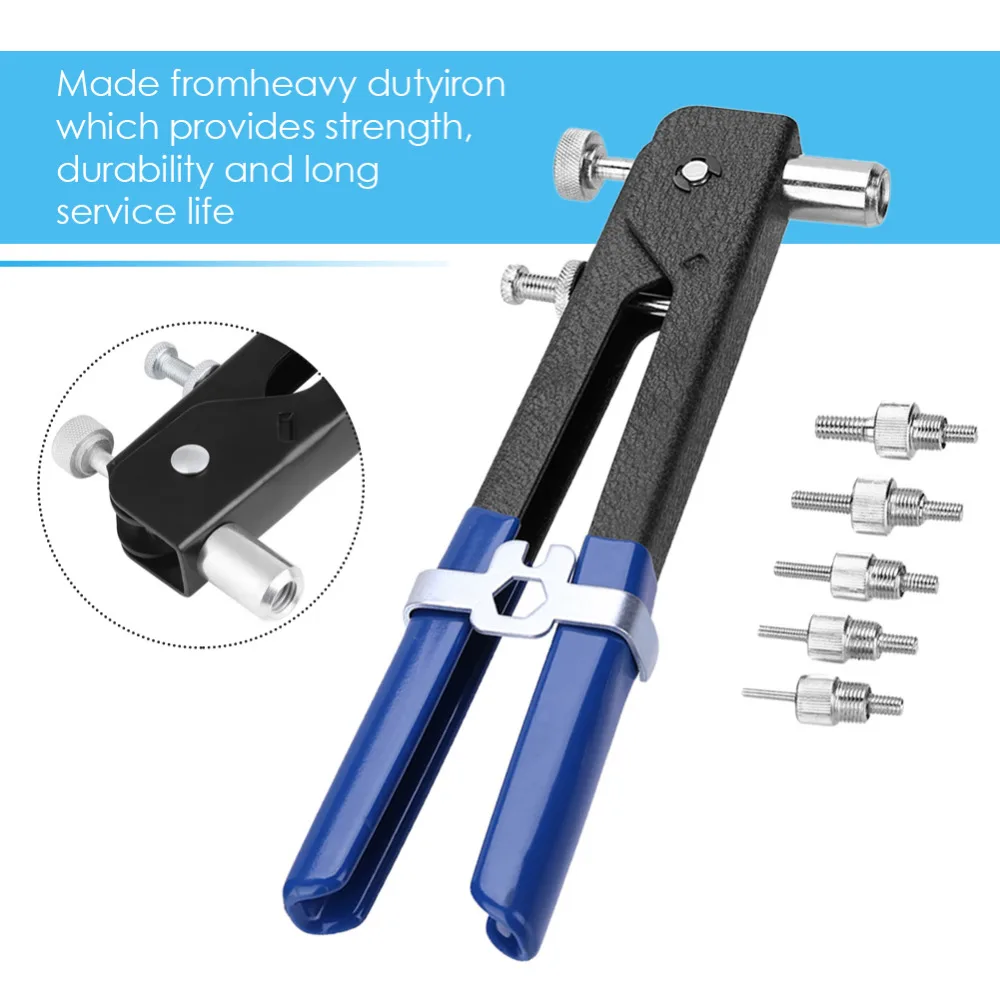 86 Stks/set Hand Klinkhamer Moer Klinknagel Pistool Kit M3-M8 Handleiding Schroefdraad Moer Rive Tool Kit Rvs Noten Metrische Draad voor Schroeven