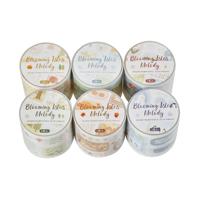 

6 шт./1 набор Декоративные клейкие ленты из бумаги Huayu Manga Song, японские стикеры для скрапбукинга своими руками