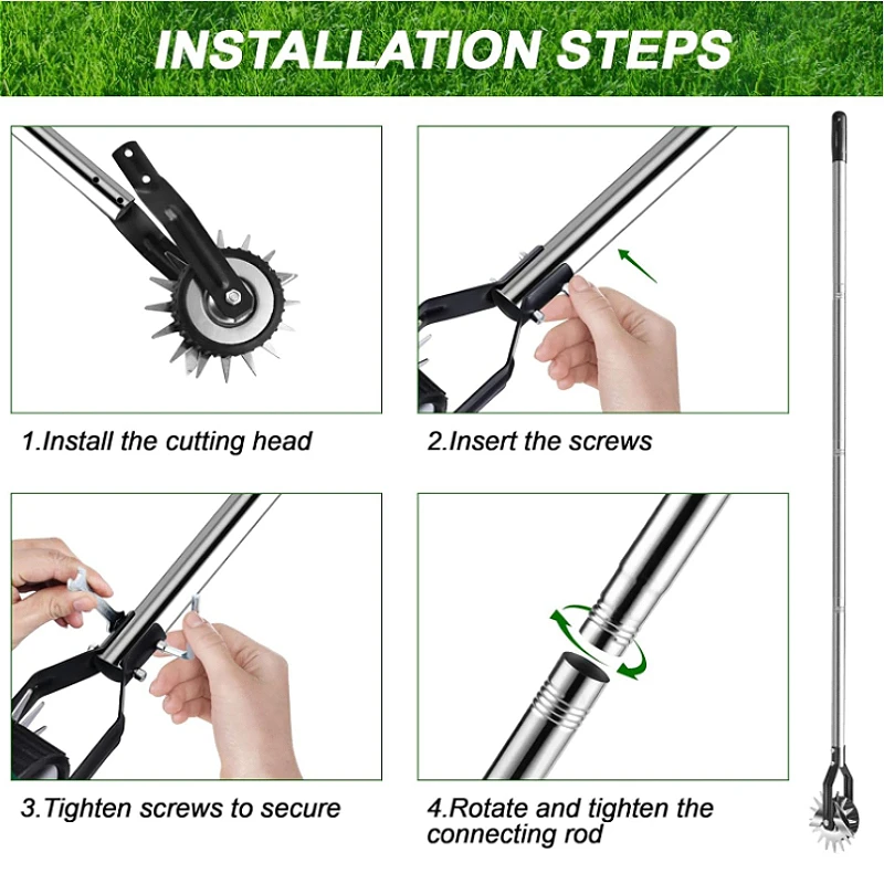 1pcs Wheel Rotary Edger for Grass Weed Edging Soil Garden & Yard Tool Manual Lawn Edger Tool  Adjustable 100/135/171cm Length