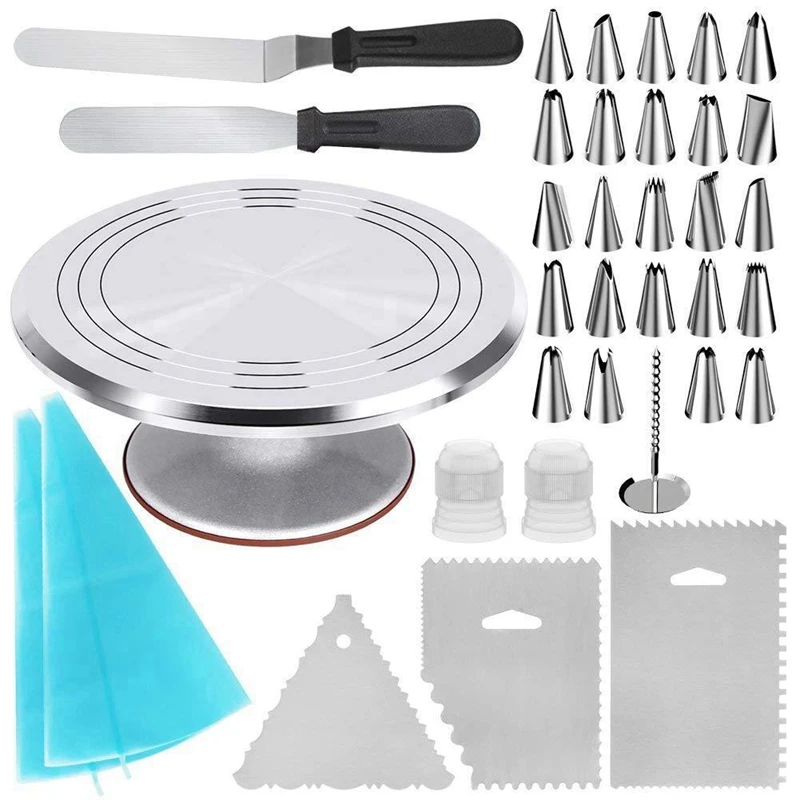 

35-In-1 Cake Decorating Supplies Revolving Cake Turntable DIY Set Cake Baking Tools Cake Decorating Supplies Cake Stand