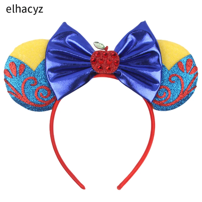 2026 Prinzessinnen-Mausohren-Stirnband für Mädchen und Frauen, Cosplay-Pailletten-Schleife, Schneewittchen-Haarband, Party-Festival-DIY-Accessoires, Kopfschmuck – Detail 12