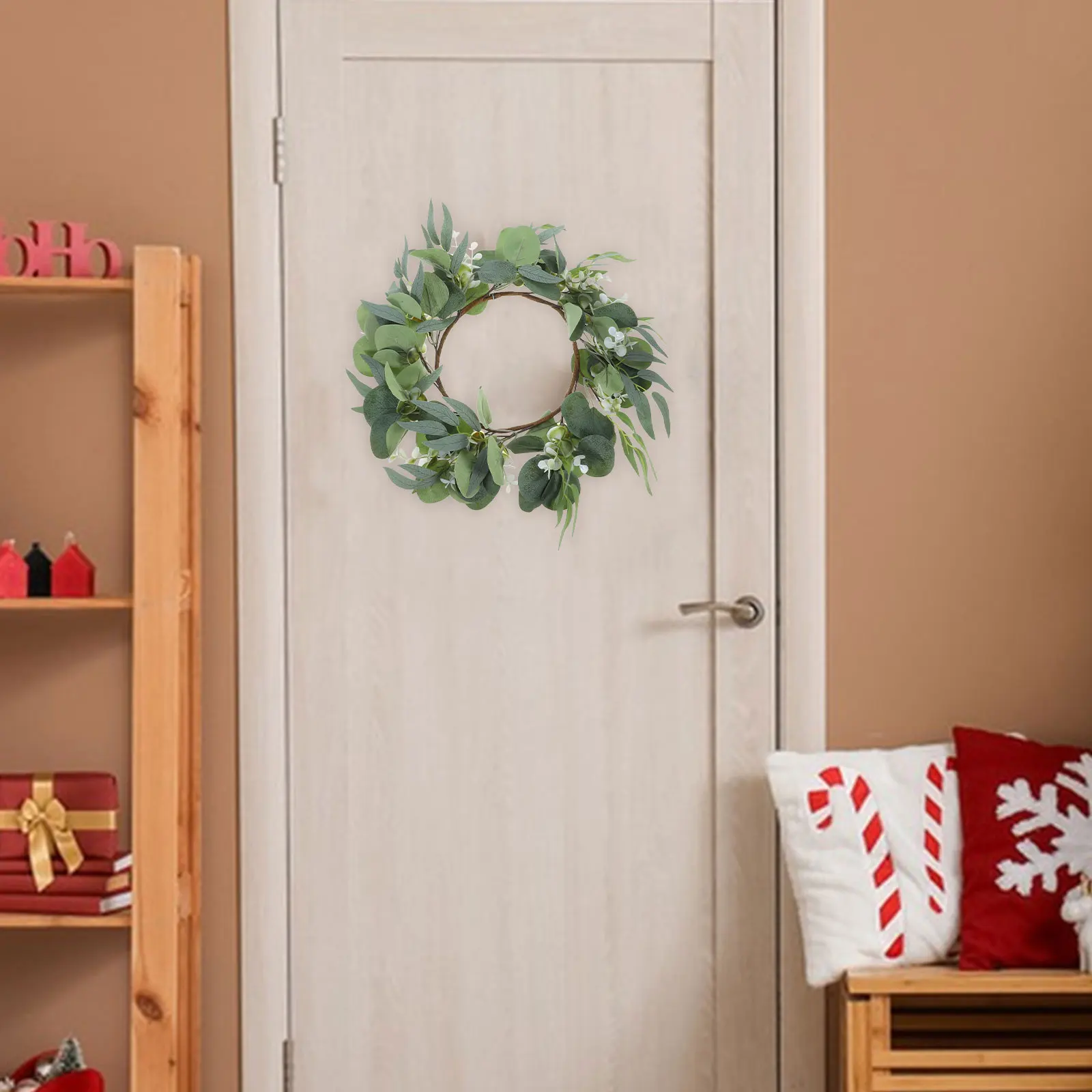 

Artificial Garland Eucalyptus Leaves Window Wreaths Faux Stems Front Door Greenery Small