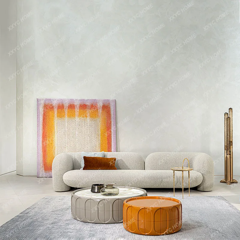 

LX light luxury round coffee table modern simple living room high-end creative luxury stone tea table