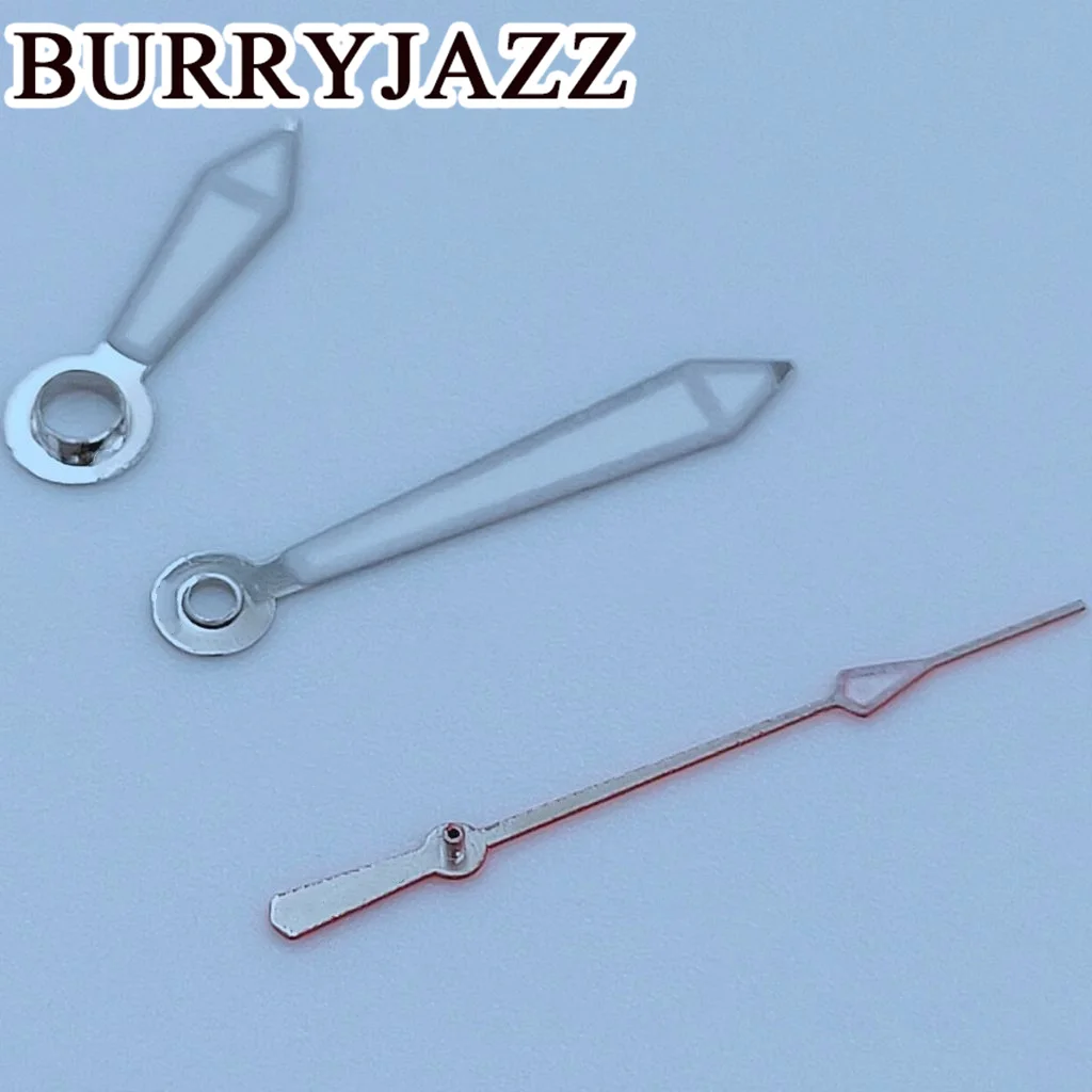 BURRYJAZZ NH35 NH36 NH38 7S26 7S36 4R35 4R36 Watch Hands Silver Red Hands Green Luminous