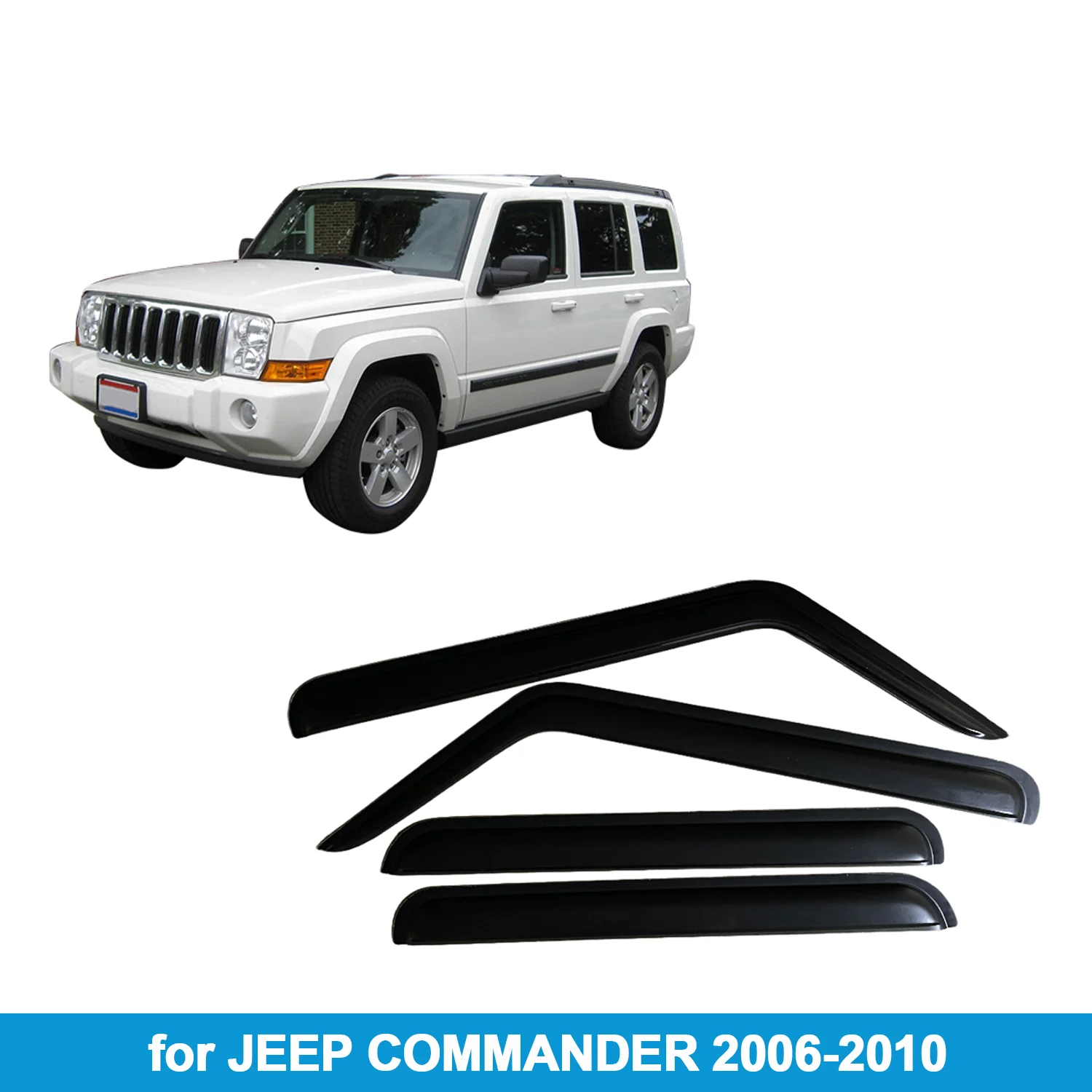 

Оконный козырек для JEEP COMMANDER 2006-2010, защита от дождя, боковой дефлектор, защита от атмосферных воздействий, лента для наружного крепления
