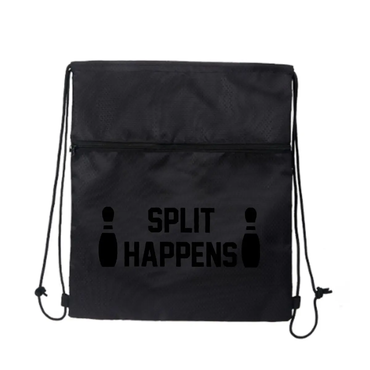 Split Happens A Playful Take on Bowling Mishaps Outdoor Sports Drawstring Pocket Simple Backpack