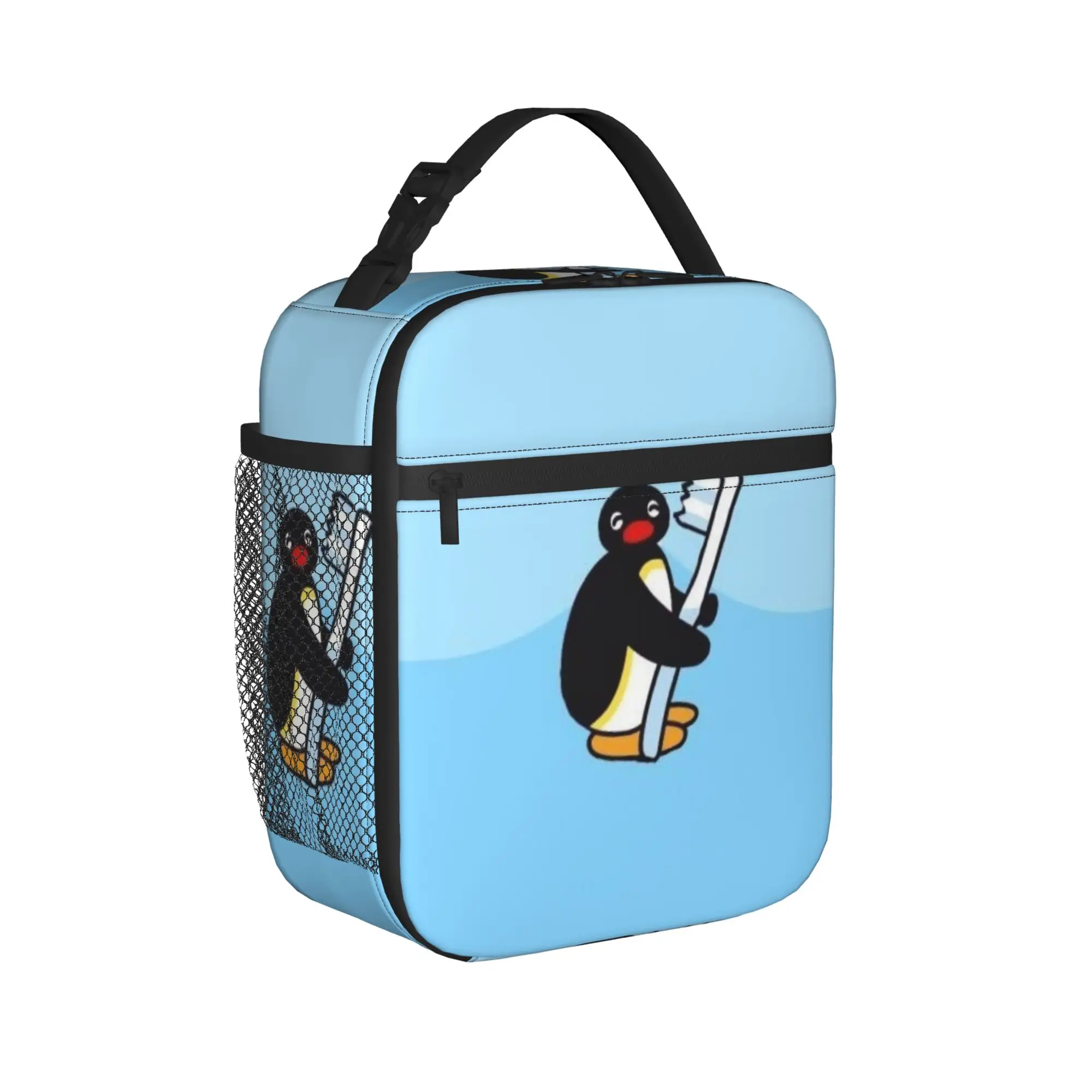 Pingu Cartoon Penguin Thermal Insulated Lunch Bag for Travel  Portable Food Bag Container Men Women Thermal Cooler Food Box