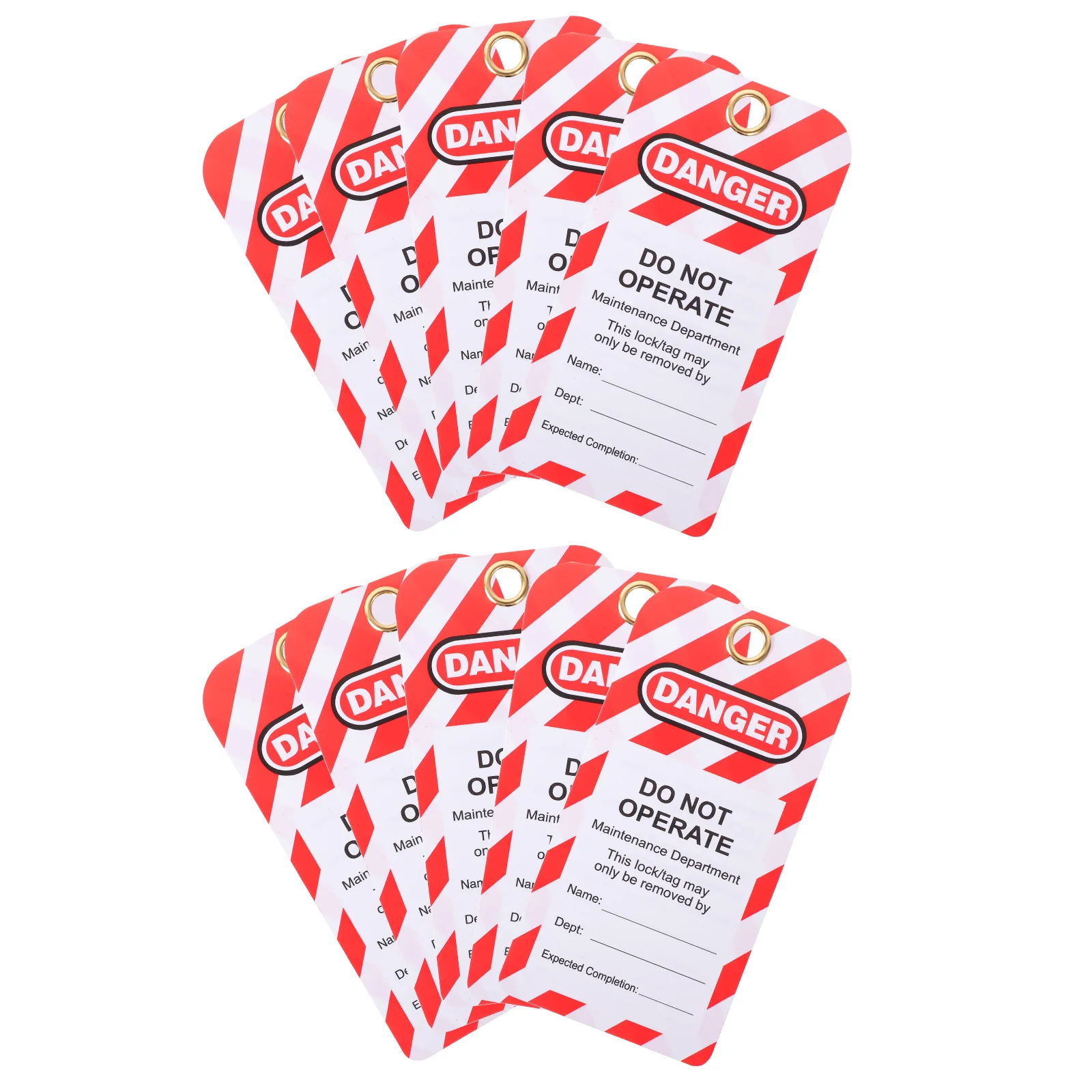 10pcs Warning For Equipment Repair Safety Plastic Hanging Equipment Safety Tags Tags Do Not Operate Alert Sign