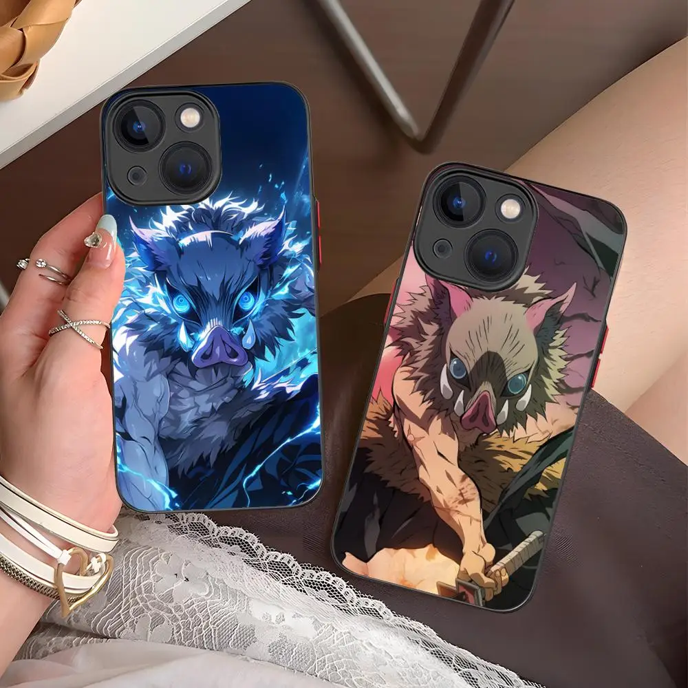 

Demon Slayer Inosuke Phone Case for iPhone 16 15 14 13 12 11 X XR XS 8 7 Pro Max Plus Mini Colour Silicone Protective Pretty