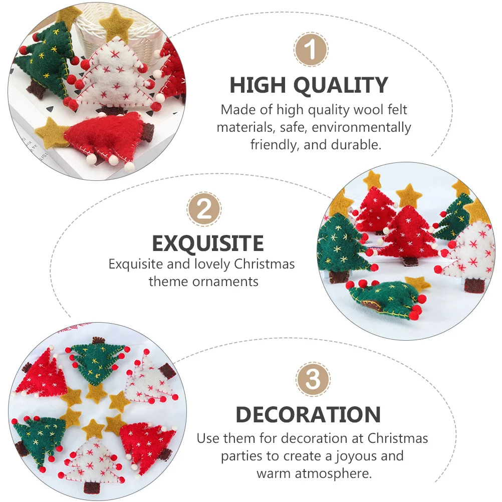 3 قطع من المعلقات المزخرفة المصنوعة من الصوف لعيد الميلاد، زينة معلقة جميلة، ملحقات حفلات شجرة عيد الميلاد المثالية