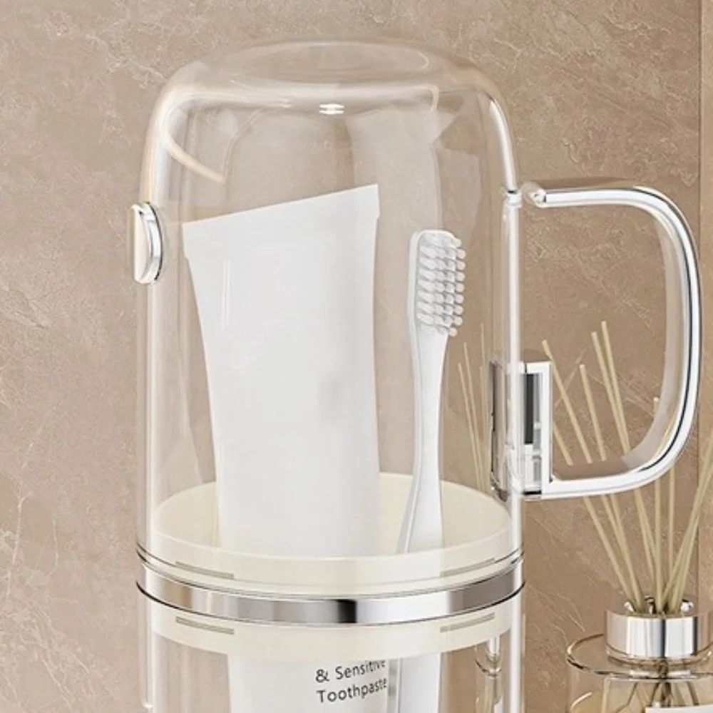 Dental Cup Transparent Toothbrush Storage Box Dustproof Cartoon Brushing Cup Plastic Mouthwash Cup Bathroom