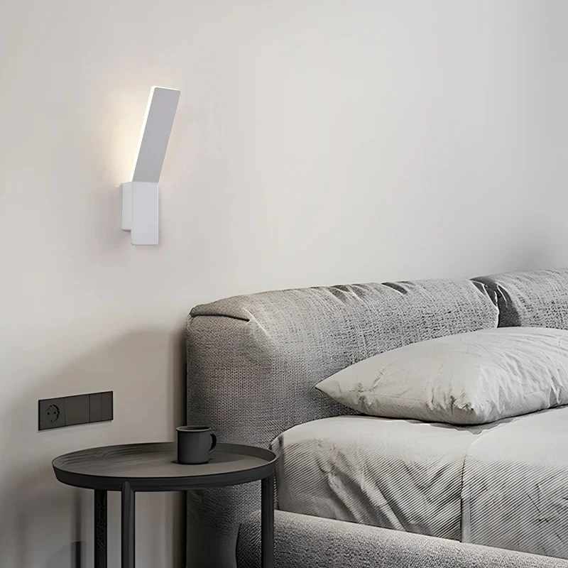Modern Minimalist LED Wall Sconce with Angled Design for Bedroom Hallway Corridor Art Decor