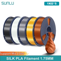 SUNLU 5KG SILK 3D Printing Filament 1.75MM 1KG Close To Silk Effect Smooth And Delicate More Tenacity Than PLA And PLAPLUS