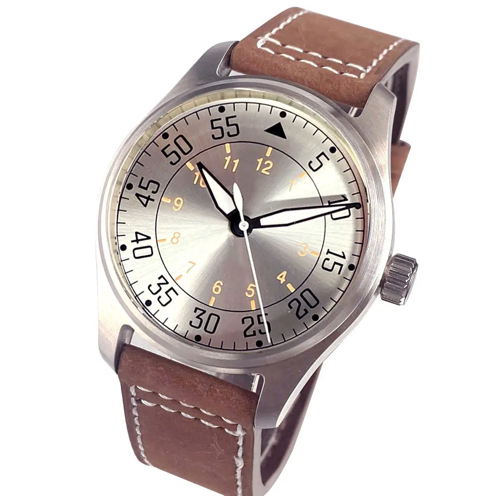 オマージョデダリ Tandorio Business 39mm Pilot Retro Automatic Mechanical Watch For